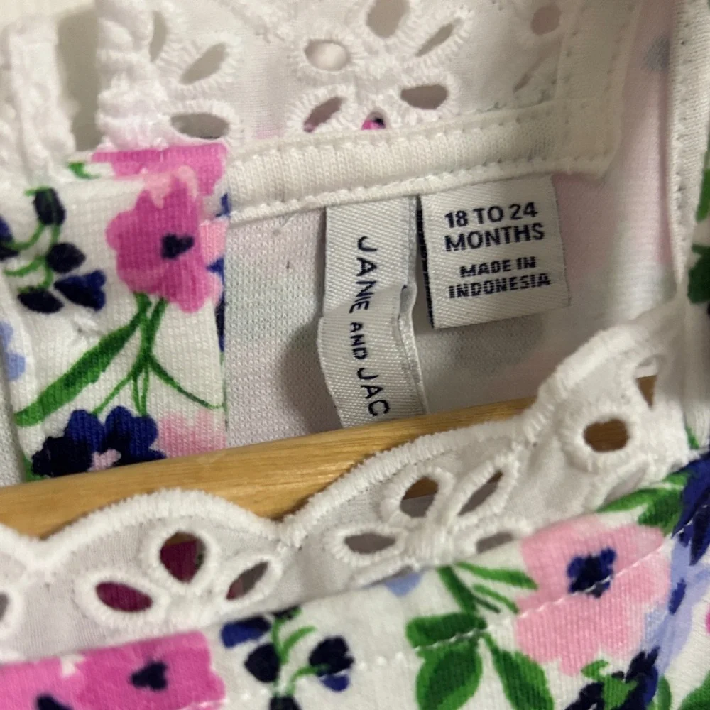 Janie and Jack Pink Floral Tiered Sundress with Lace Trim New 18-24 Months
